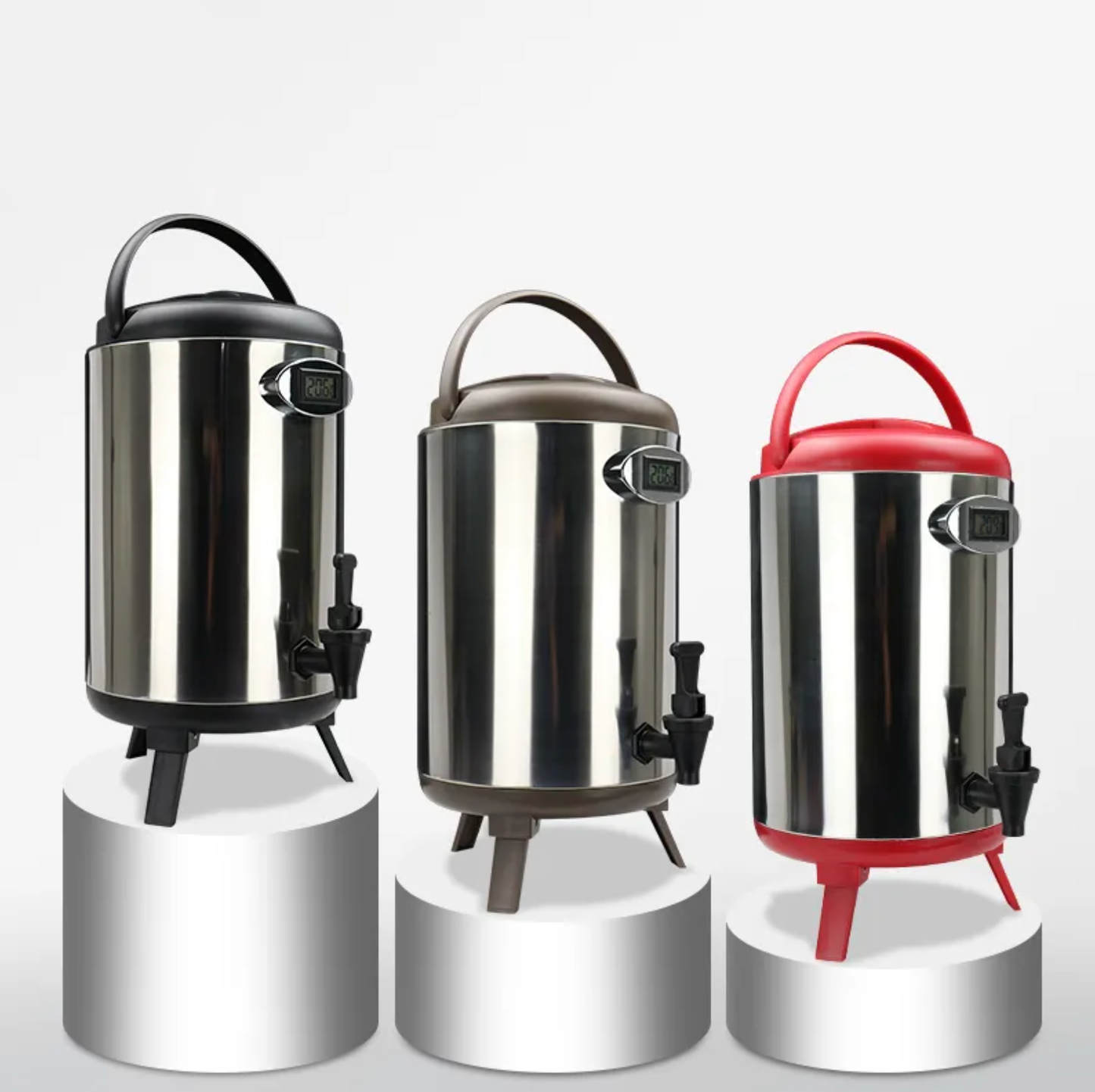 Milk Tea Insulated Barrel Stainless Steel 304 with Tap and Temperature Reminder Bubble Tea Equipment