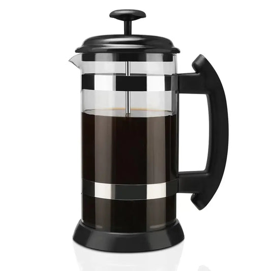 Kitchen Ounce French Press Espresso and Tea Maker Triple Filters Stainless Steel Plunger and Heat Resistant French press