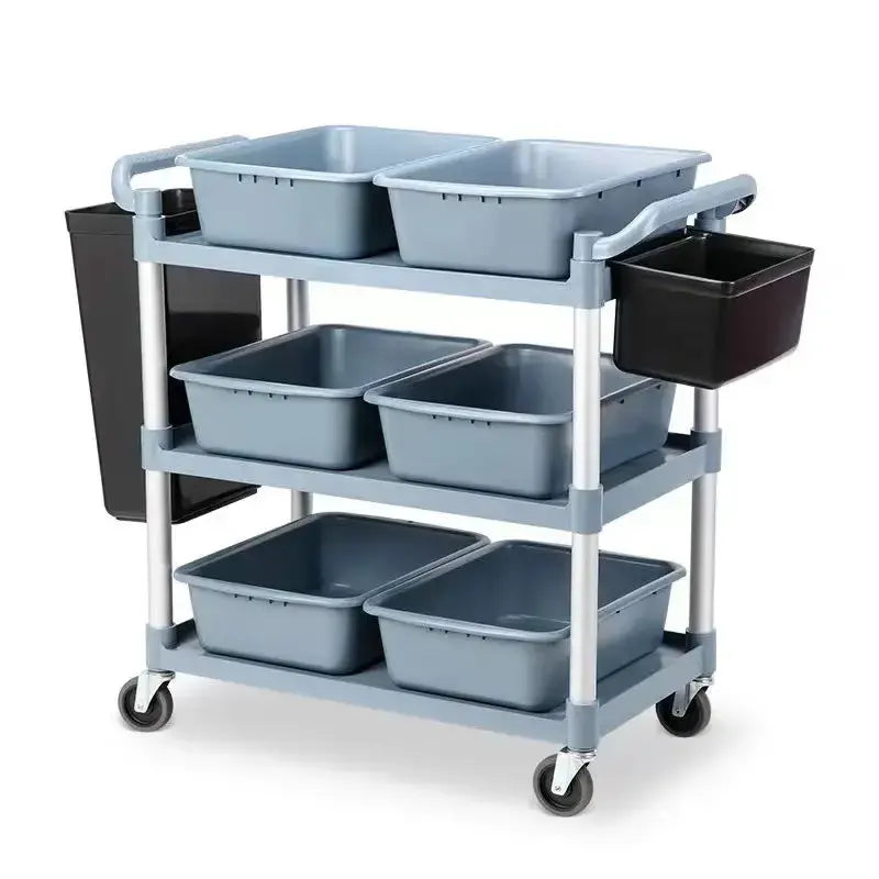 3-Tier Large Plastic Utility Cart / Food Truck / Service Trolley