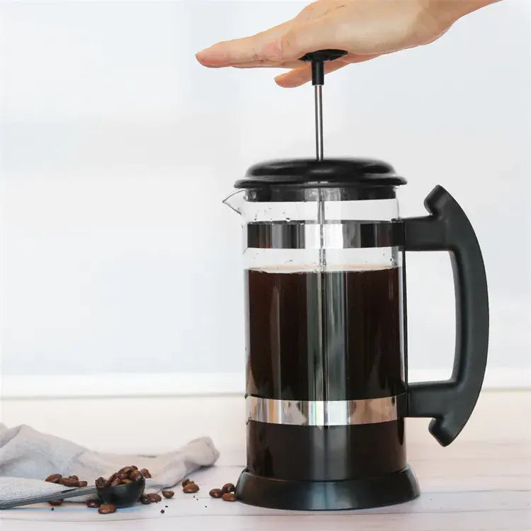 Kitchen Ounce French Press Espresso and Tea Maker Triple Filters Stainless Steel Plunger and Heat Resistant French press