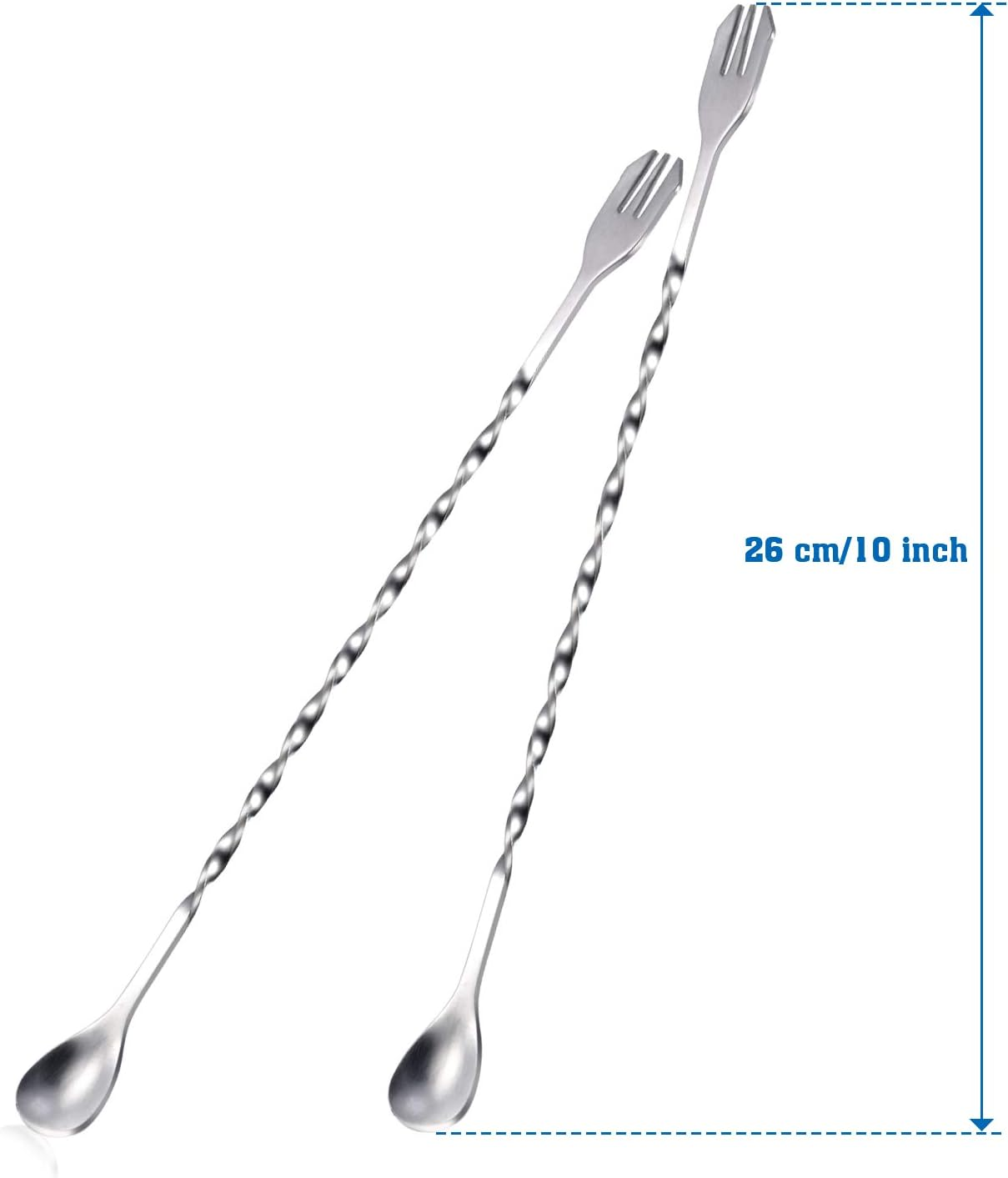 Amazon Hot Sale Stirring Bar Mixing Long Spoon Stainless Steel Spiral Pattern Cocktail Stirrers Spoons Stainless Steel Bar Spoon