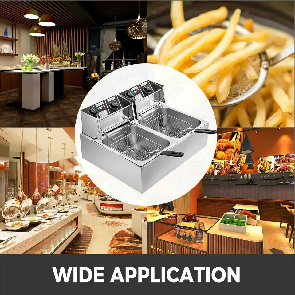 Commercial Machine Timer Temperature Control Induction Deep Fryer Silver Ordinary Set Marketing OEM Steel Key Electric Fryer