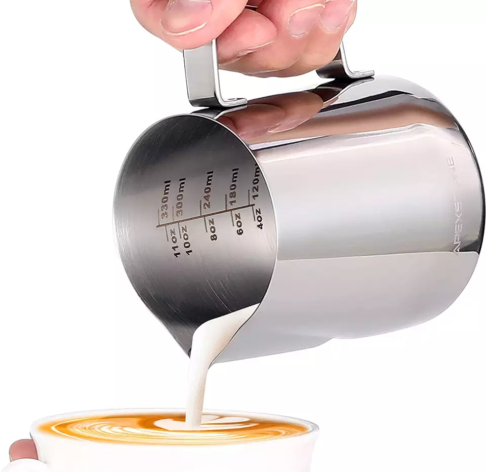 Barista Tools Latte Art Measuring Cup Large Capacity Stainless Steel Metal Milk Foam Coffee Pot Practical Measuring Cup