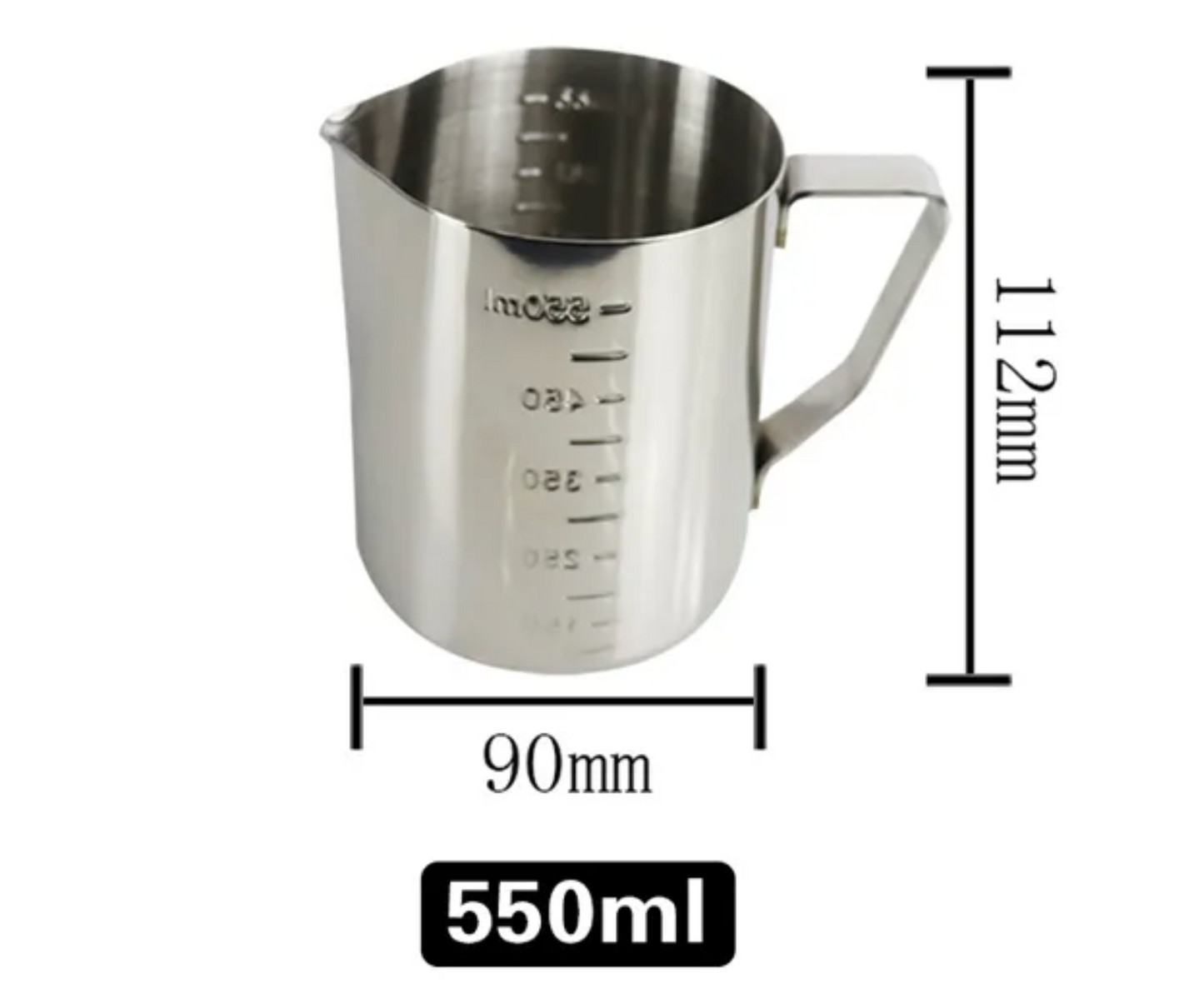 Barista Tools Latte Art Measuring Cup Large Capacity Stainless Steel Metal Milk Foam Coffee Pot Practical Measuring Cup