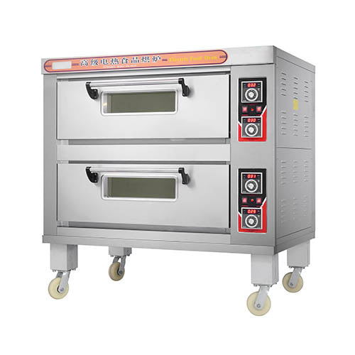 Industrial Commercial Catering Equipment 2 Layer 4 Trays Economic Commercial Electric Deck Oven