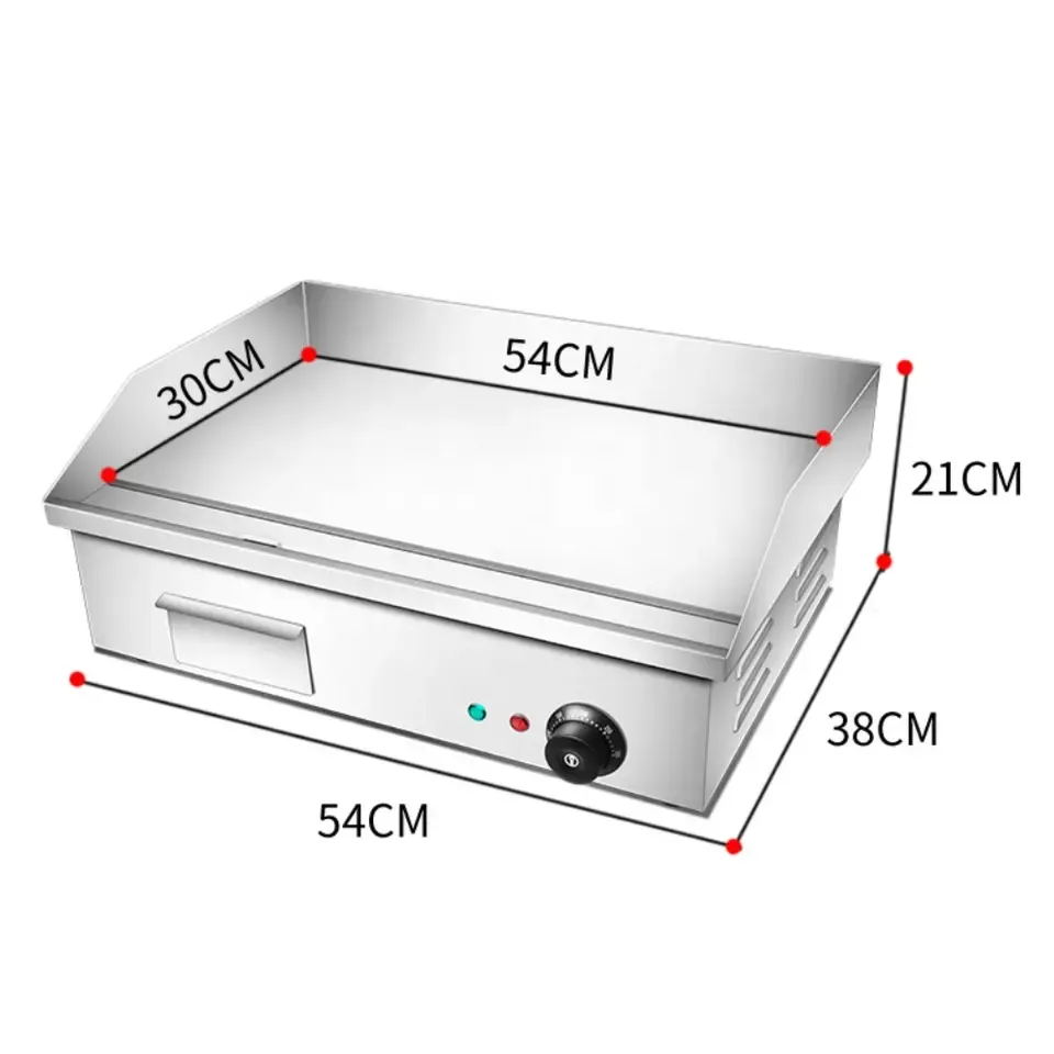 Commercial Restaurant Kitchen Equipment Stainless Steel Table Top Flat Plate Griddle Grill