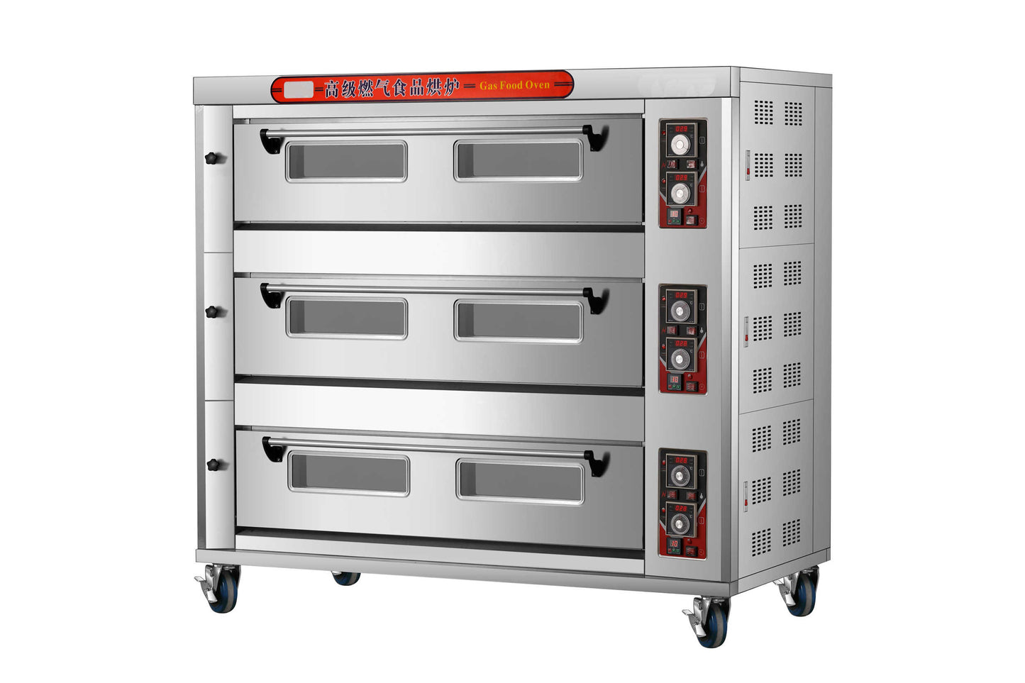 3-Deck 9-trays commercial gas oven, uniform color, factory direct selling bread oven, pizza oven